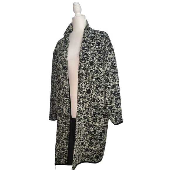 Philosophy black and white jacquard open front topper jacket large - Picture 3 of 14